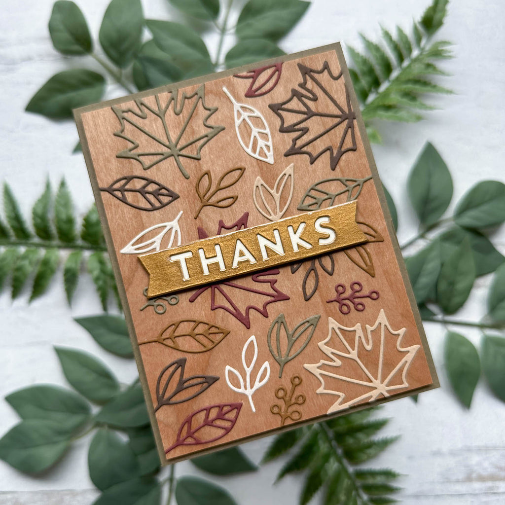 Mini Leaves Thanks Card