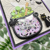 Spooky Greetings Cauldron Shaker Closeup