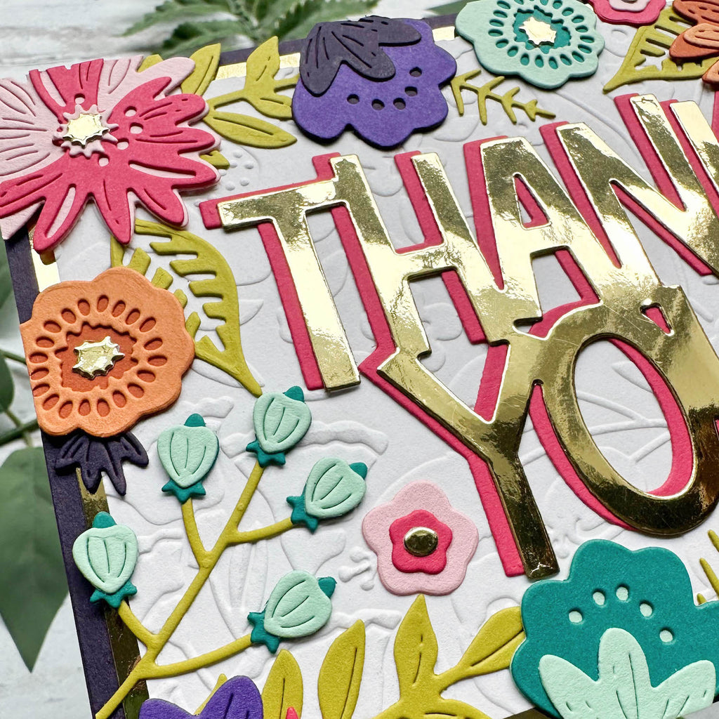 Thank You Blooms Card Closeup